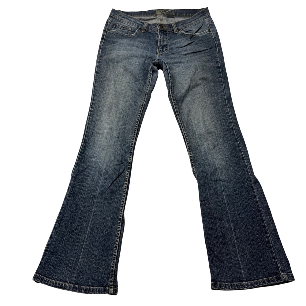 Warehouse One Jeans Womens 28 Bootcut Y2K Embroidered Pocket Stretch Denim